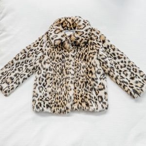 Crewcuts faux cheetah coat